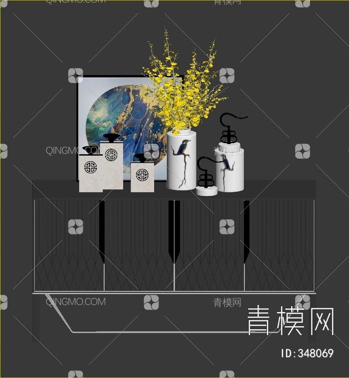 边柜3D模型下载【ID:348069】