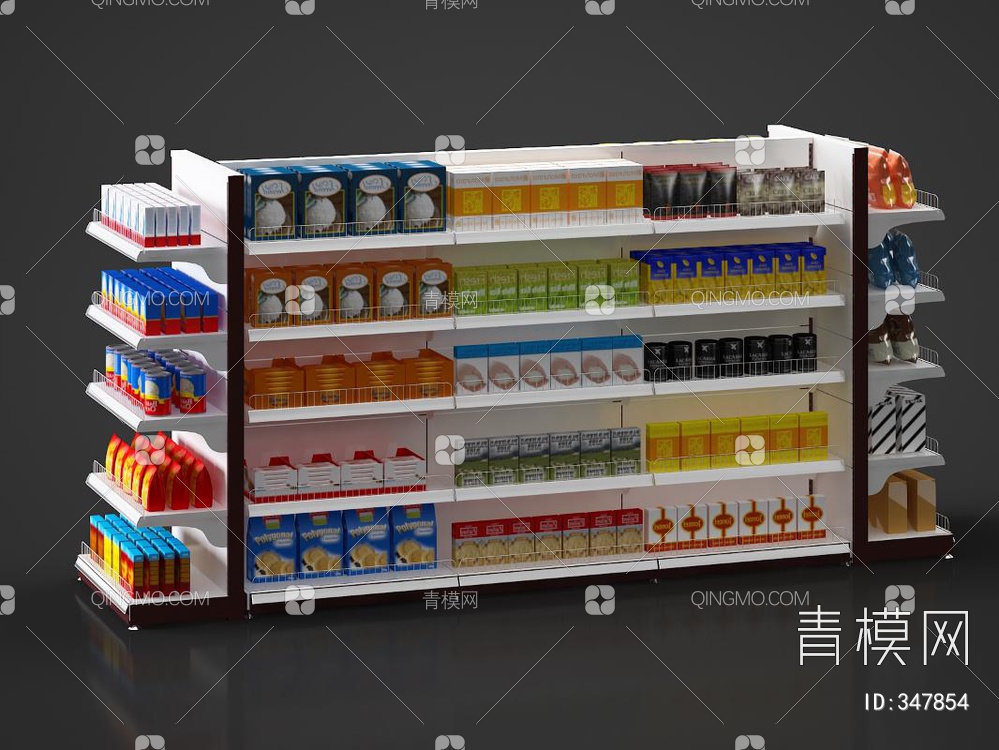 超市促销商品货架3D模型下载【ID:347854】