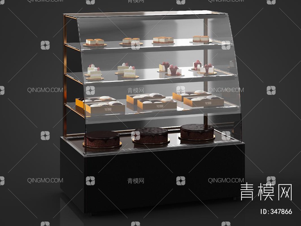 蛋糕展示柜3D模型下载【ID:347866】