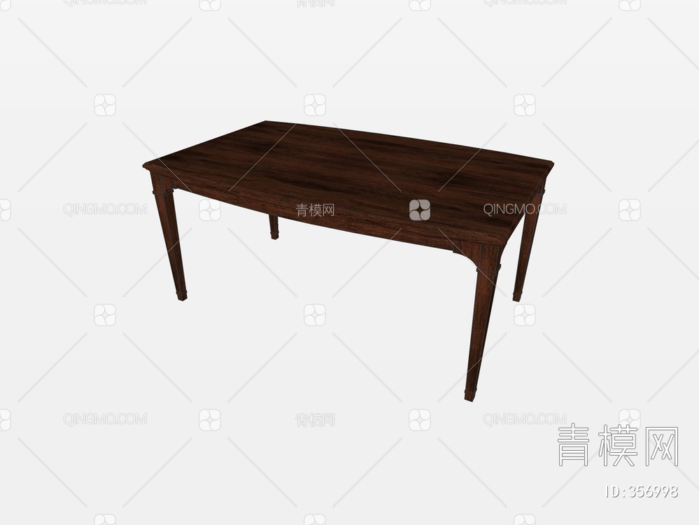 木纹餐桌SU模型下载【ID:356998】