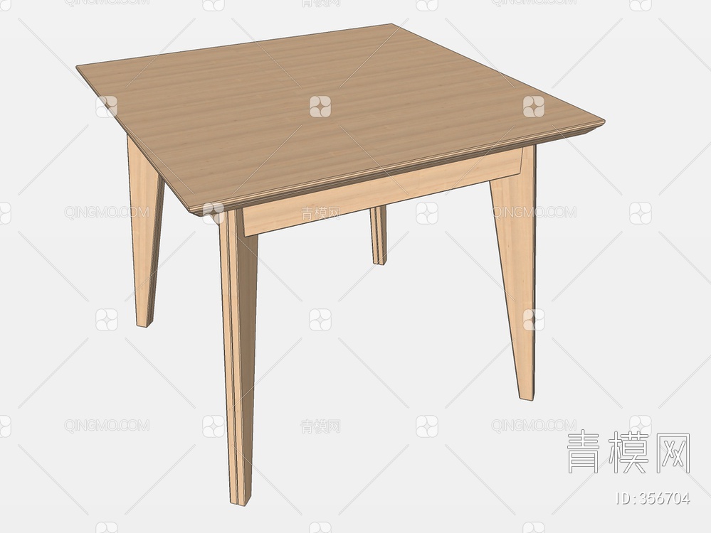 木纹餐桌SU模型下载【ID:356704】