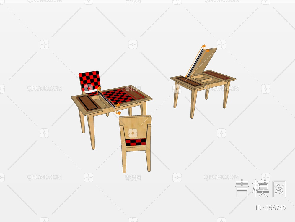 儿童桌椅SU模型下载【ID:356749】