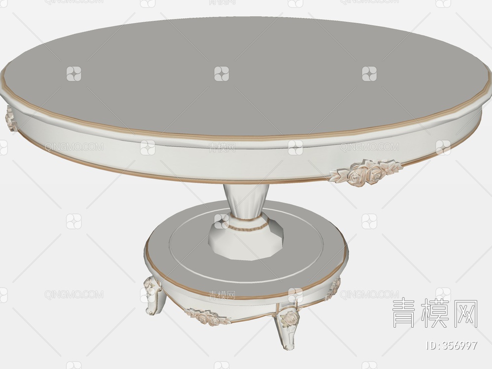 圆餐桌SU模型下载【ID:356997】