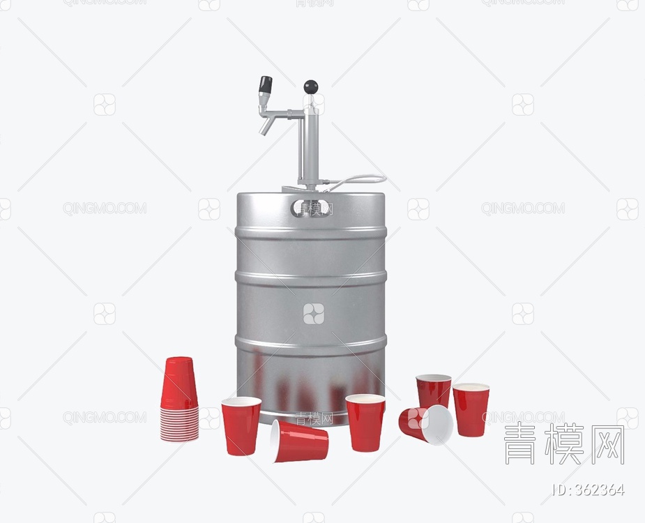 啤酒桶纸杯3D模型下载【ID:362364】