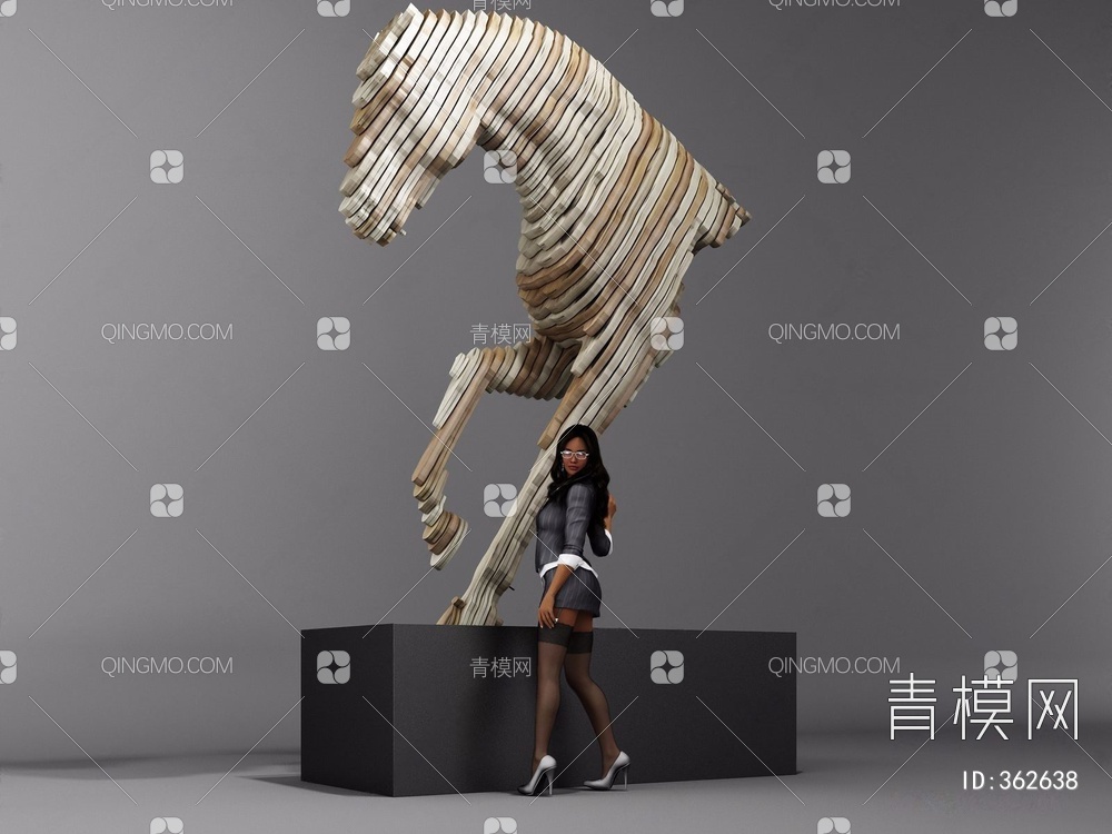 马雕塑3D模型下载【ID:362638】
