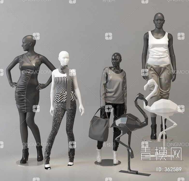 服装模特3D模型下载【ID:362589】
