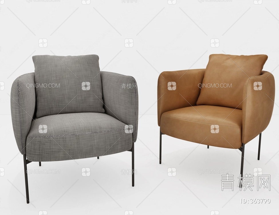单人沙发3D模型下载【ID:363790】