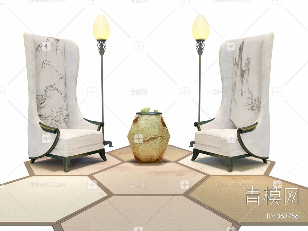 单人沙发3D模型下载【ID:363756】