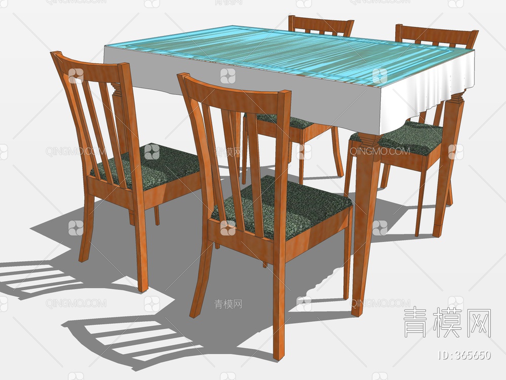 餐桌椅SU模型下载【ID:365650】
