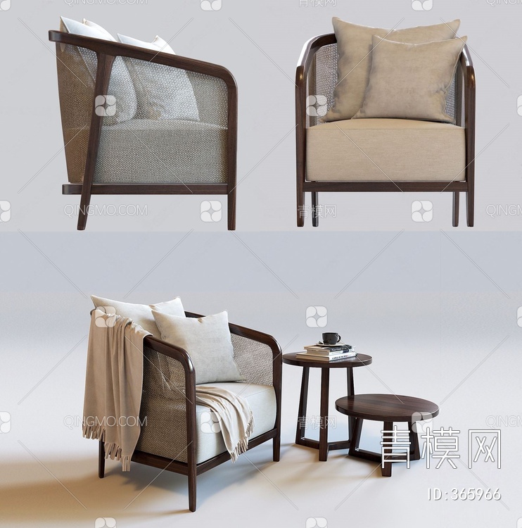 沙发椅3D模型下载【ID:365966】