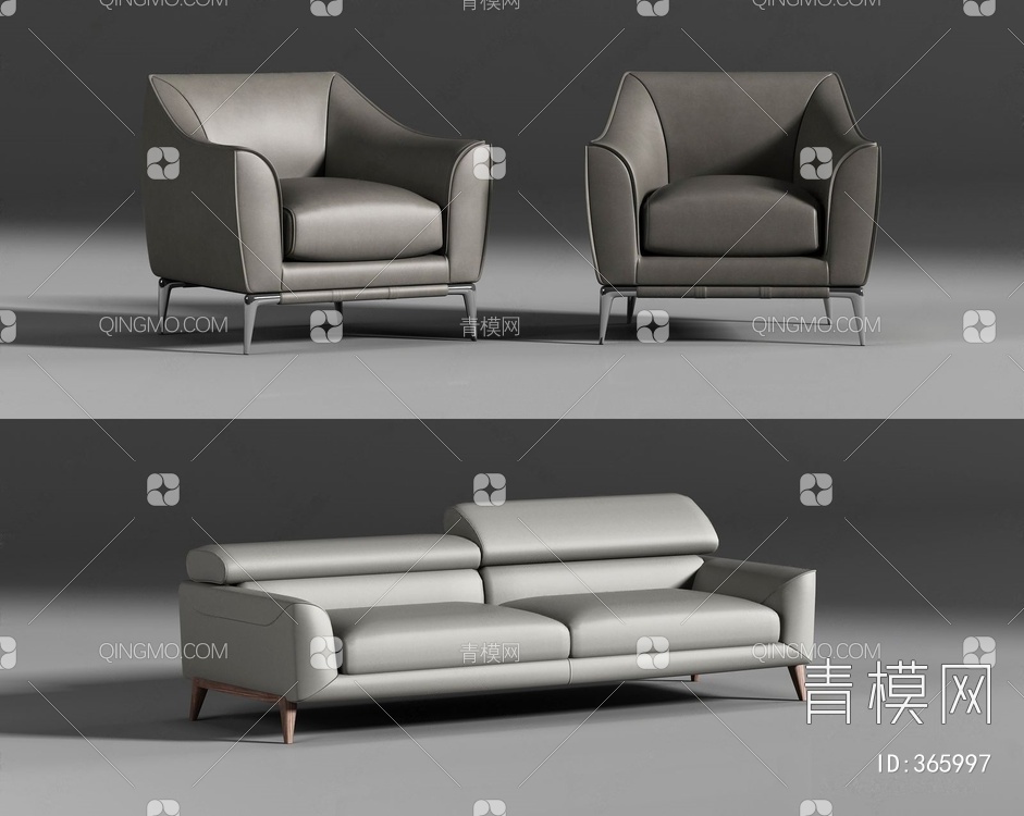 沙发组合3D模型下载【ID:365997】