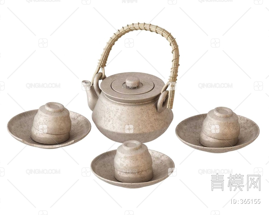陶瓷茶具摆件3D模型下载【ID:365155】