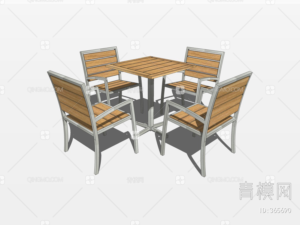 茶桌椅SU模型下载【ID:365690】