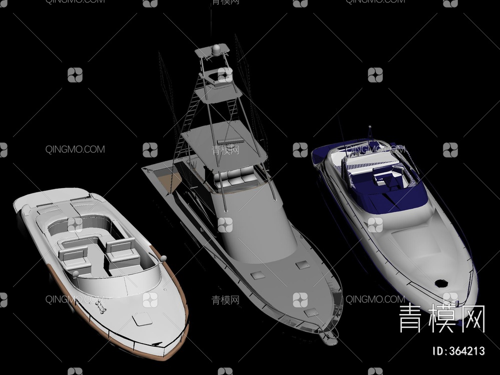 客船游艇船3D模型下载【ID:364213】