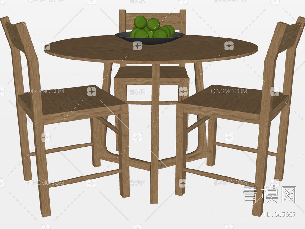 餐桌椅SU模型下载【ID:365657】