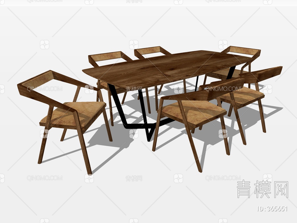 餐桌椅SU模型下载【ID:365651】