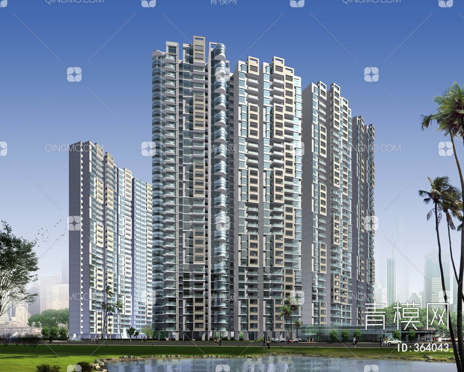 住宅高楼3D模型下载【ID:364043】