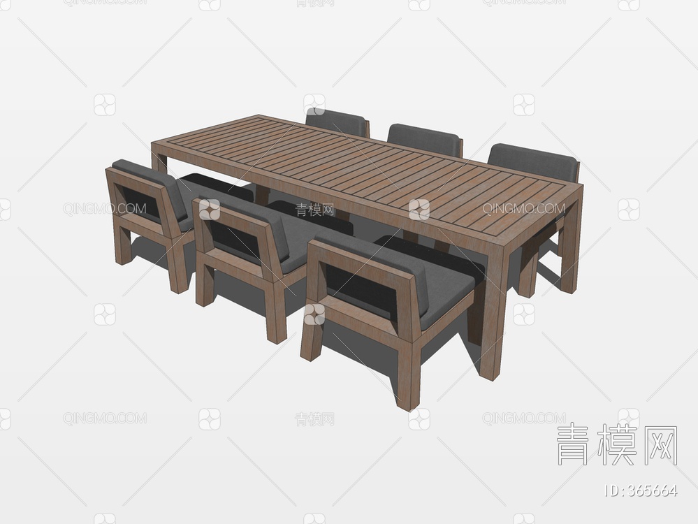 餐桌椅SU模型下载【ID:365664】