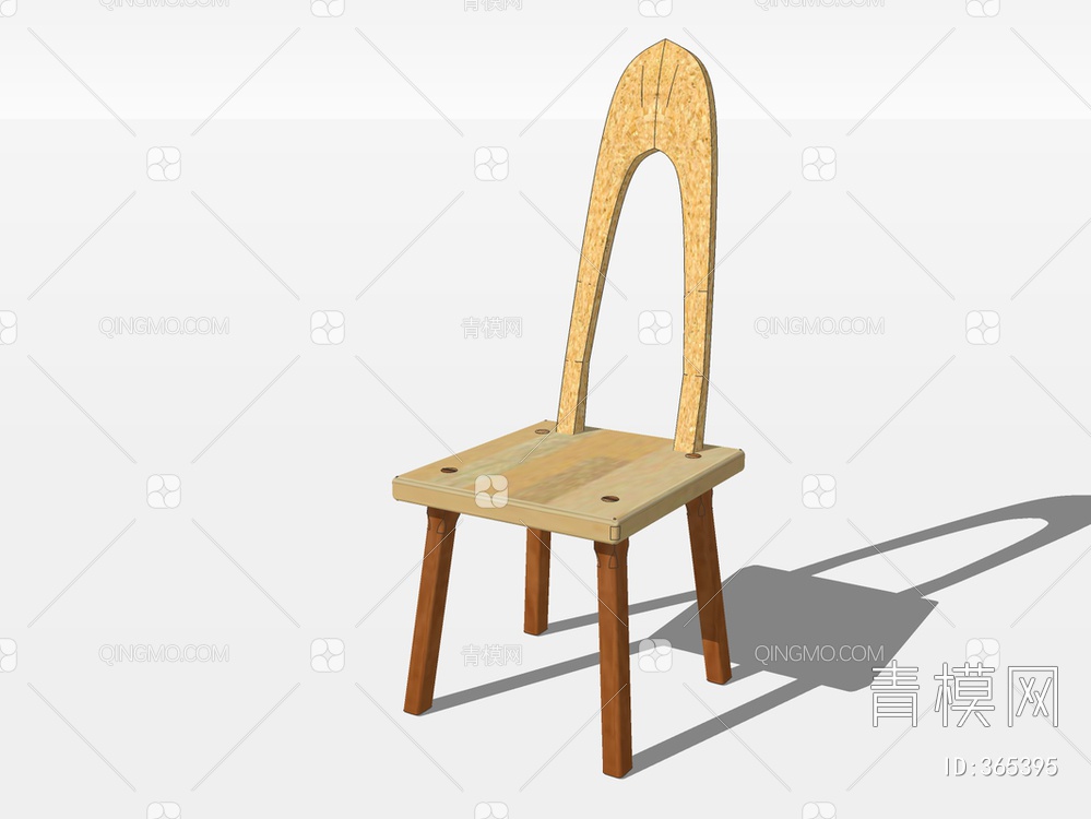 木质单椅SU模型下载【ID:365395】