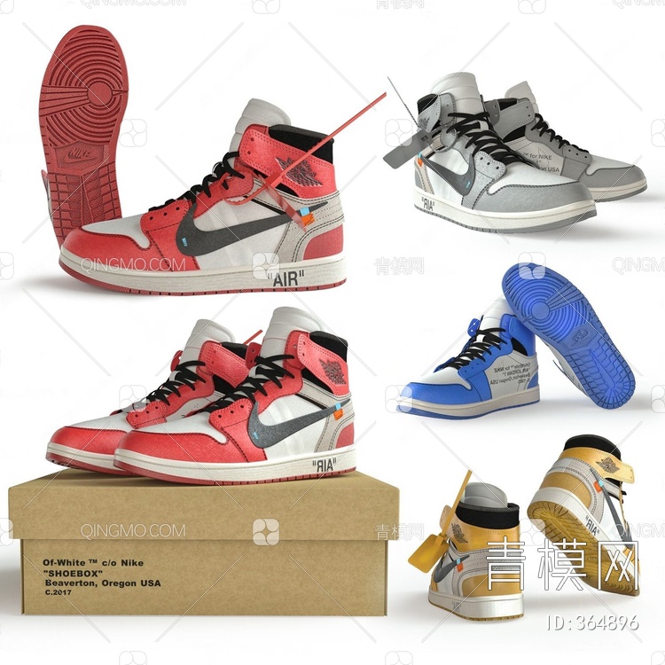 Air jordan 男子运动鞋3D模型下载【ID:364896】