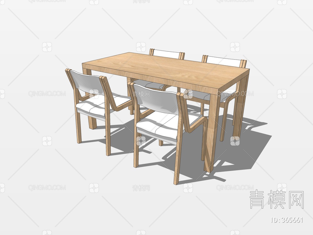 餐桌椅SU模型下载【ID:365661】