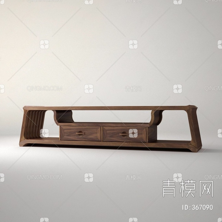 木迹制品 电视柜3D模型下载【ID:367090】