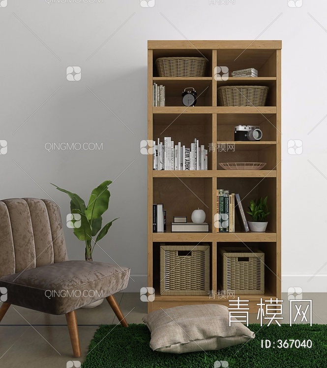 日本 Unico 书柜椅子3D模型下载【ID:367040】