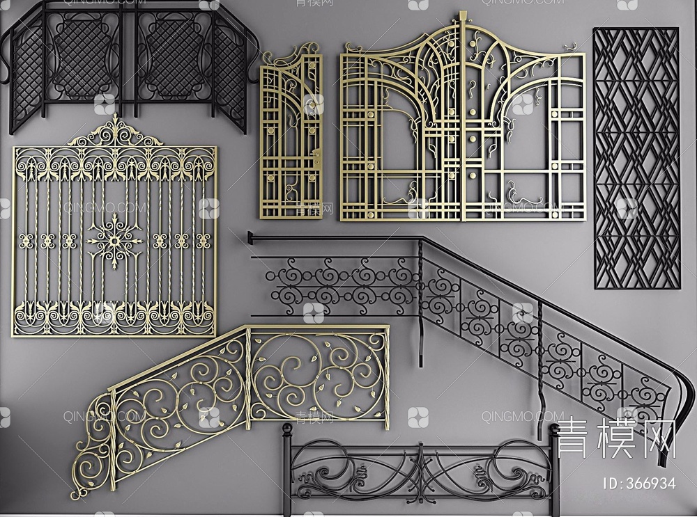 楼梯扶手3D模型下载【ID:366934】