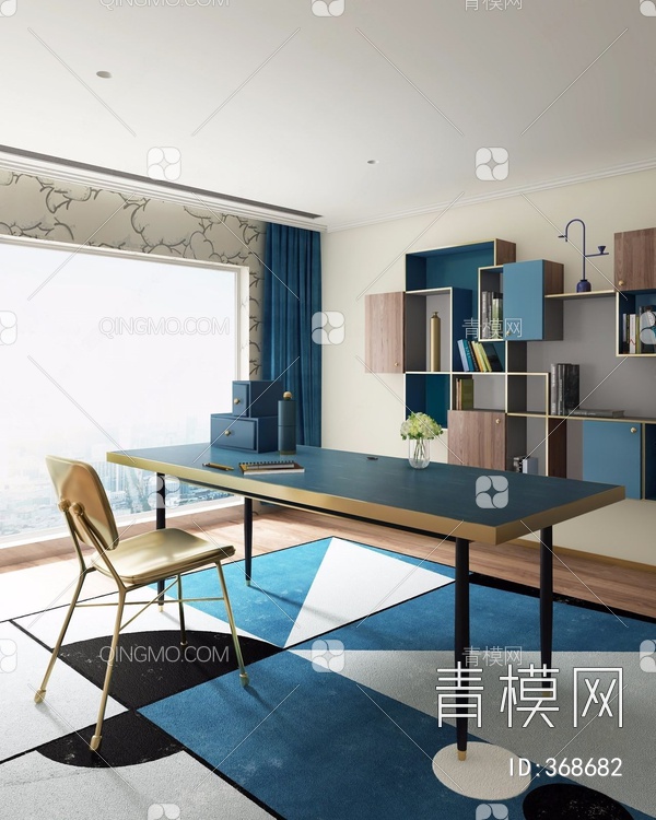 浦东顶复  Dariel Studio 书房3D模型下载【ID:368682】