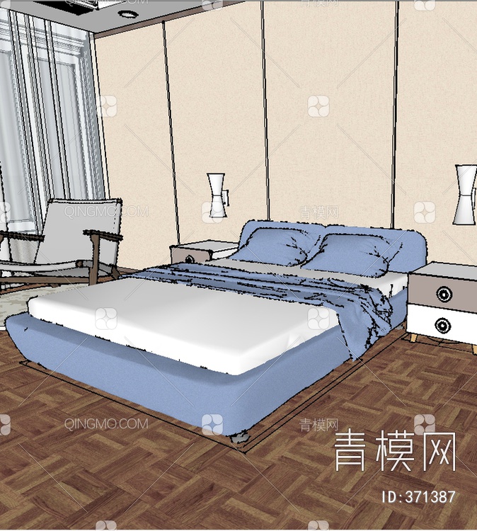 卧室SU模型下载【ID:371387】