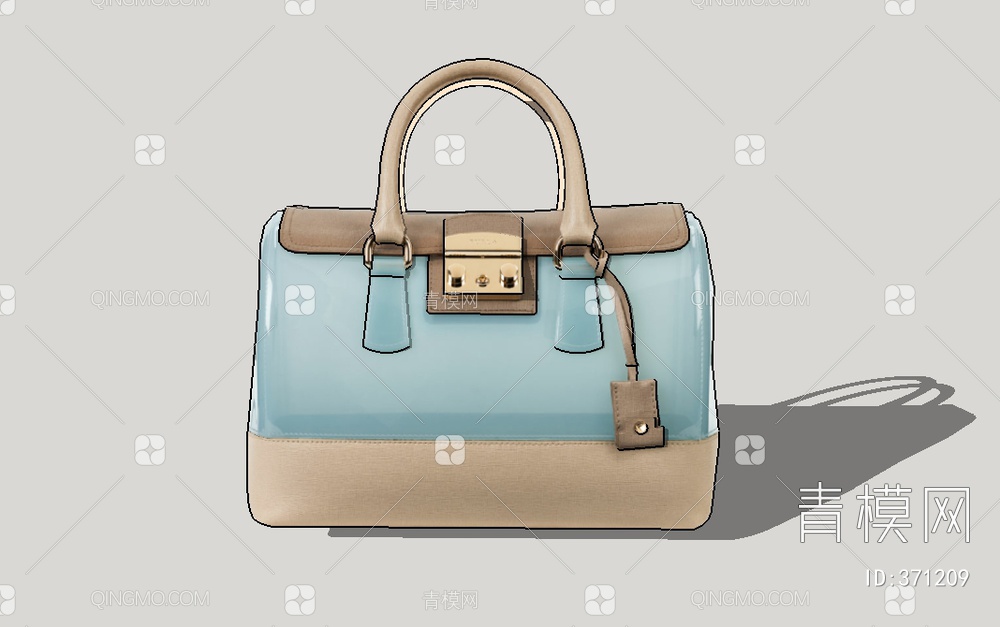 蓝色的手提包SU模型下载【ID:371209】