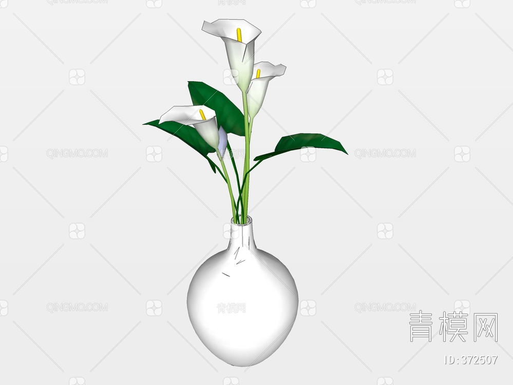 花瓶花卉SU模型下载【ID:372507】