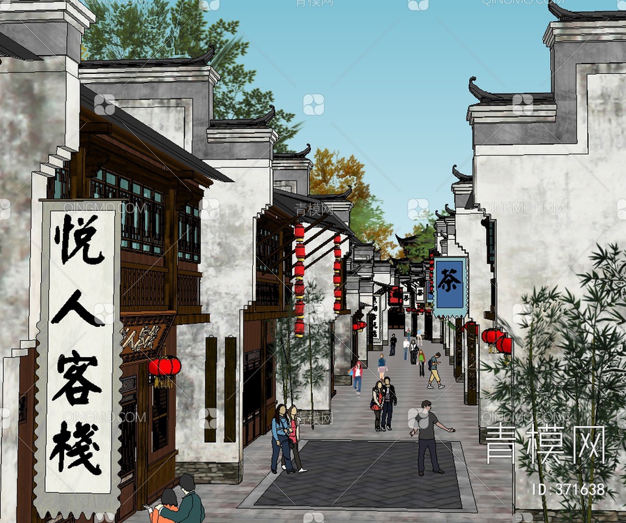 商业建筑SU模型下载【ID:371638】