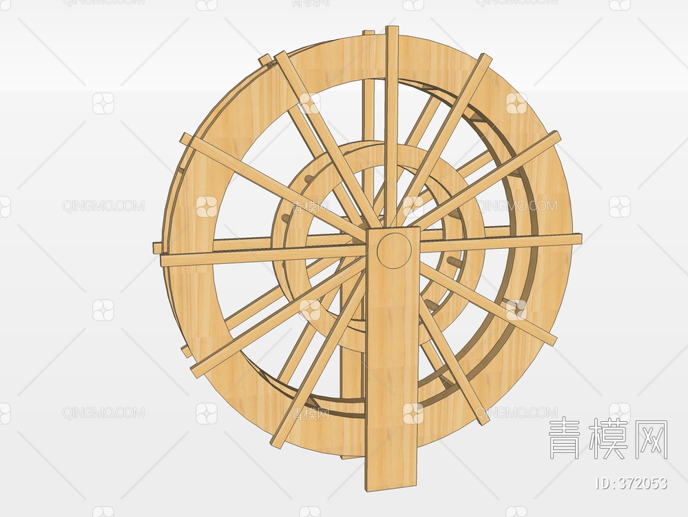 水车景观SU模型下载【ID:372053】