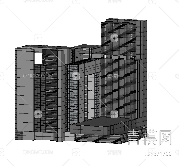 高层办公楼SU模型下载【ID:371700】