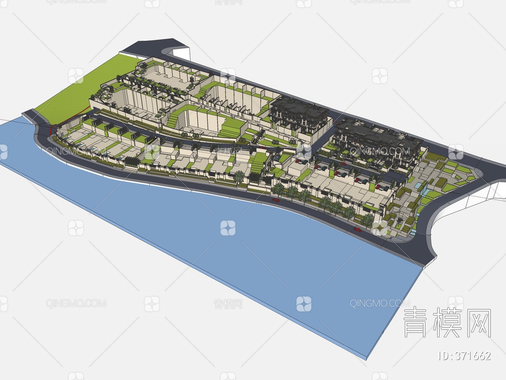 沿海城市规划SU模型下载【ID:371662】