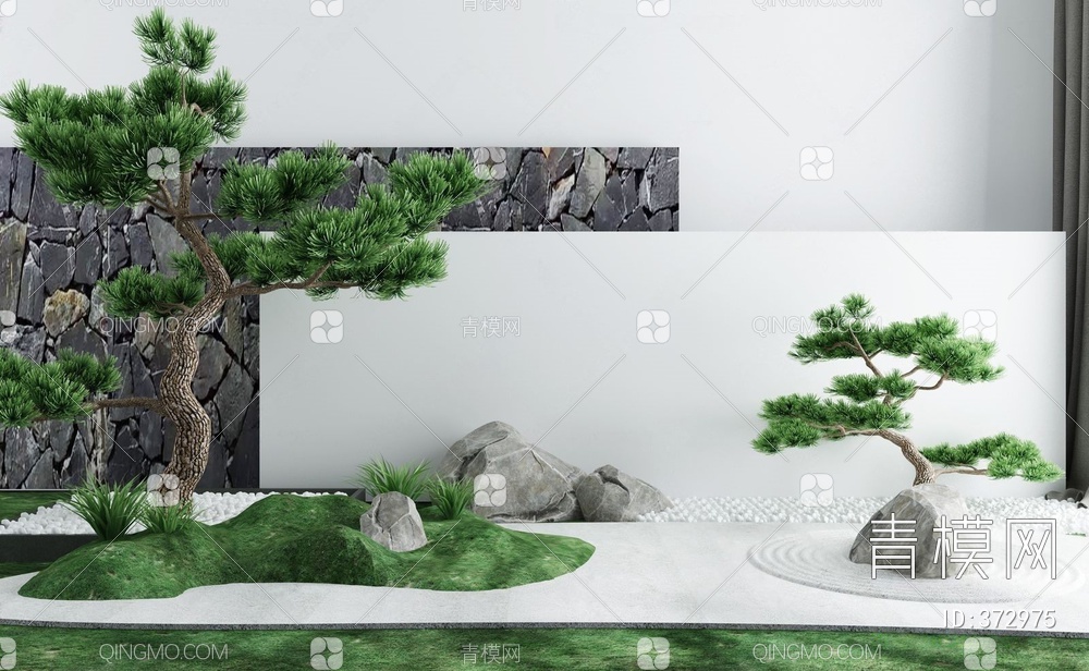 庭院景观禅意小品3D模型下载【ID:372975】