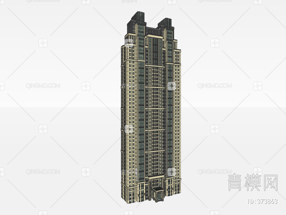 高层建筑SU模型下载【ID:373863】