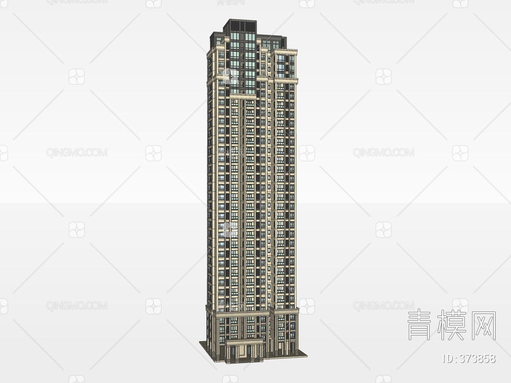 高层建筑SU模型下载【ID:373858】