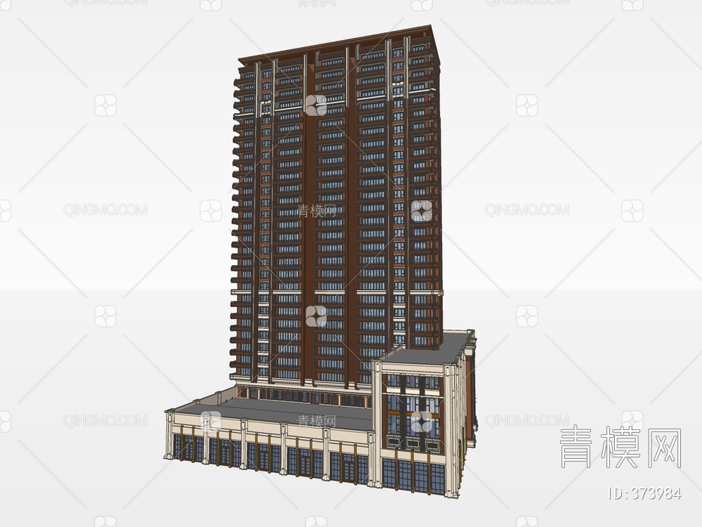 高层建筑SU模型下载【ID:373984】