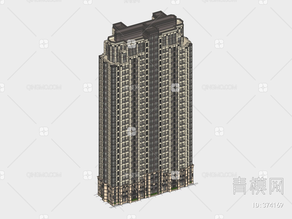 高层建筑SU模型下载【ID:374169】