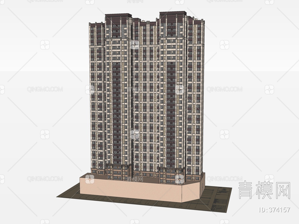 高层建筑SU模型下载【ID:374157】