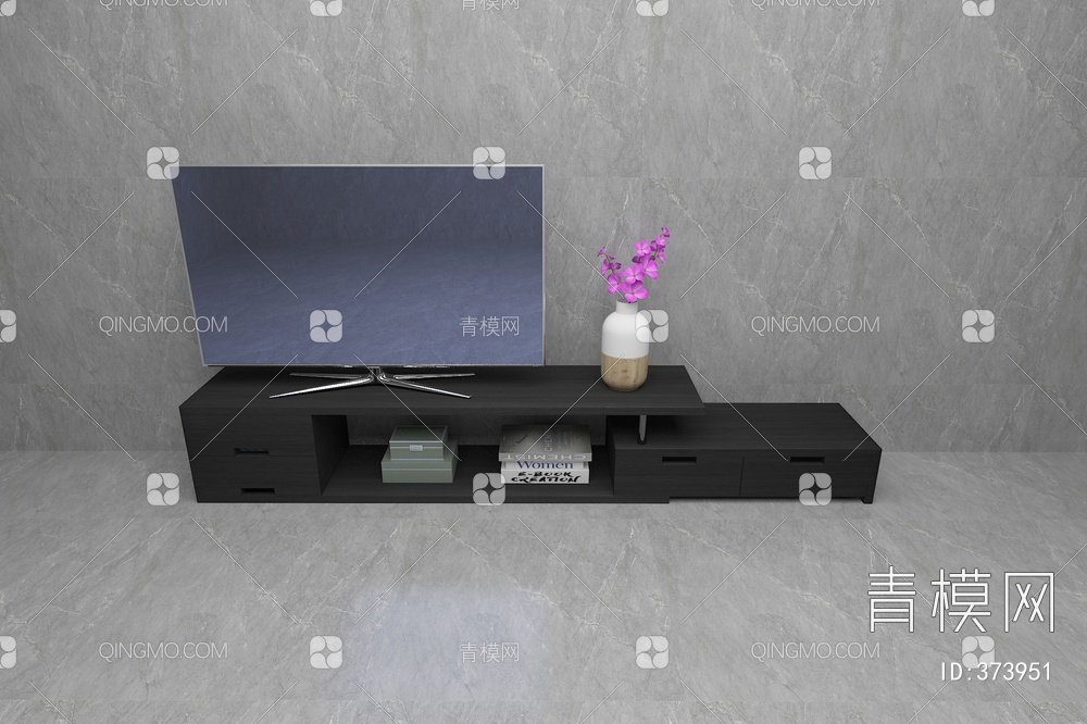 黑色电视柜3D模型下载【ID:373951】