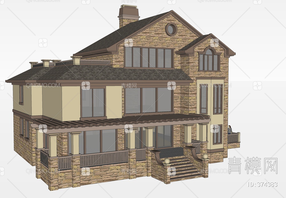 别墅SU模型下载【ID:374383】