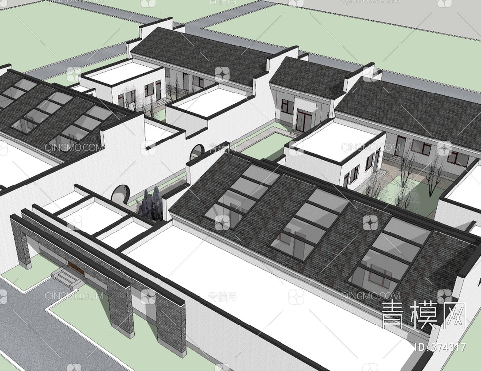 四合院SU模型下载【ID:374317】