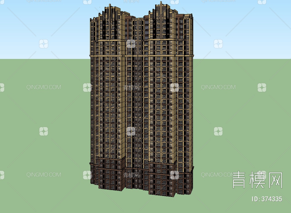 高层建筑SU模型下载【ID:374335】