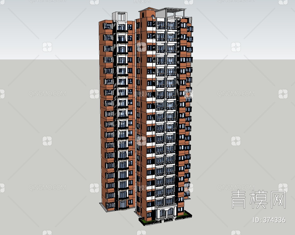 高层建筑SU模型下载【ID:374336】