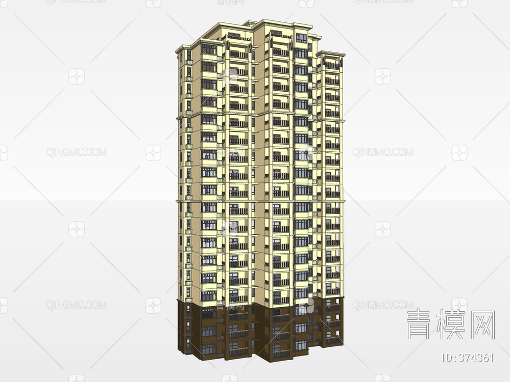 居住建筑SU模型下载【ID:374361】