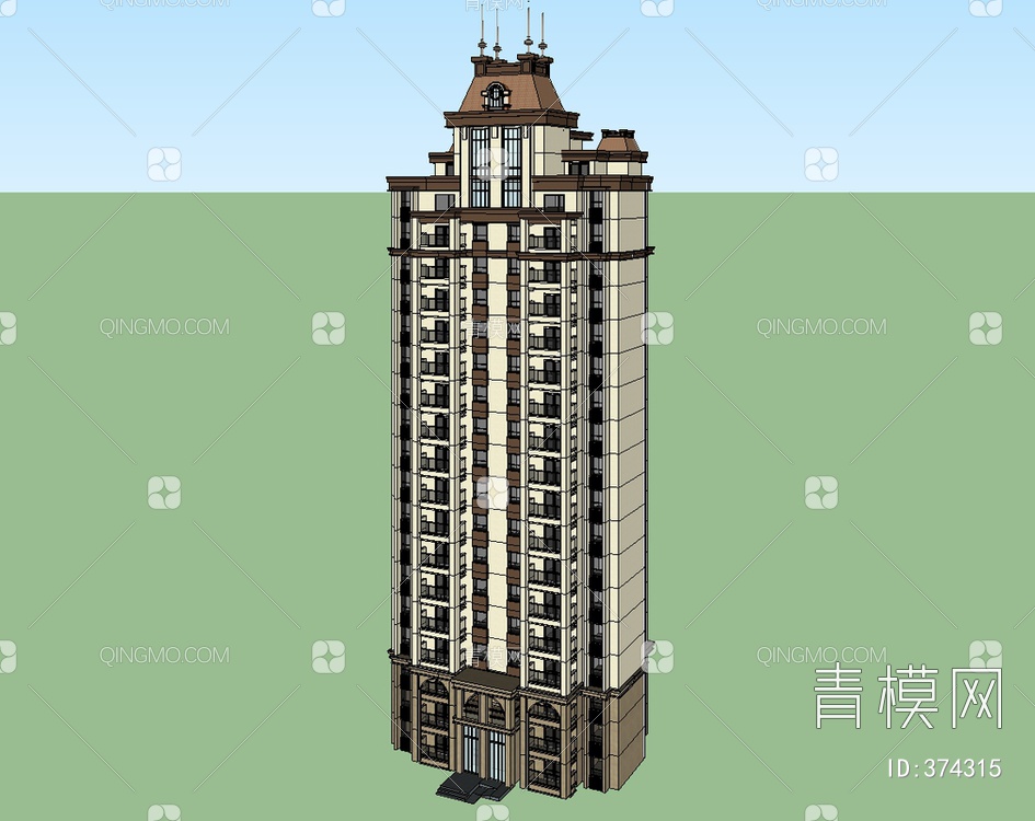 高层建筑SU模型下载【ID:374315】