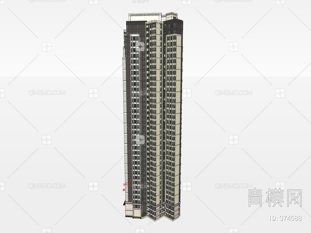 高层建筑SU模型下载【ID:374588】